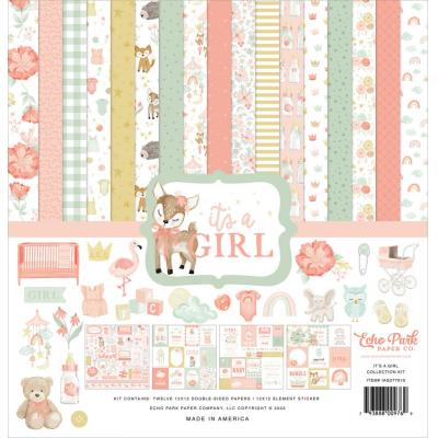 Echo Park It's A Girl Designpapier - Collection Kit